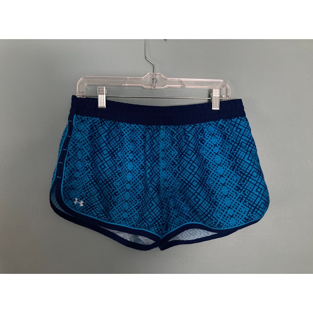 Under Armour women's semi-fitted heat gear shorts blue size medium